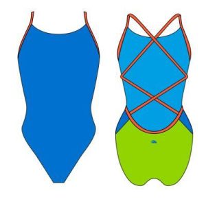 MUJER NATACION SIRENE TRICOLOR