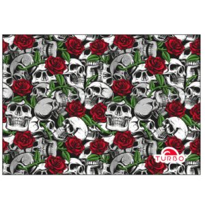 TOALLA ALGODON MICROFIBRA (145 x100) SKULL AND ROSES