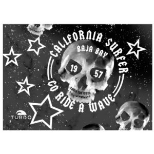 TOALLA ALGODON MICROFIBRA (145 x100) SURFER SKULL