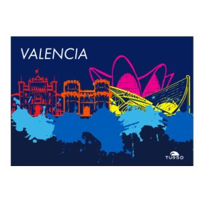 TOALLA ALGODON MICROFIBRA (145 x100) VALENCIA SKYLINE