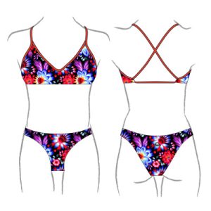 TOP BIKINI `MARE` NIÑA BLACK FLOWER